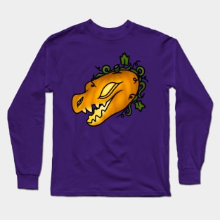 Spooky Pumpkin Dinosaur Long Sleeve T-Shirt